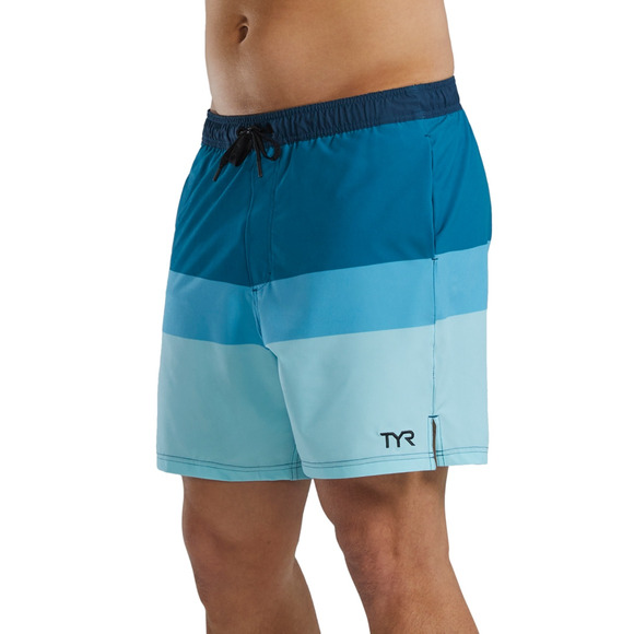 TYR Men Skua Color Block Performance 7" Volley Shorts Teal/Multi Size XXL - Picture 4 of 5